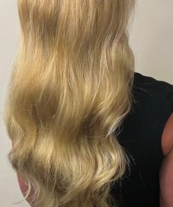 Syntet hårförlängning efter